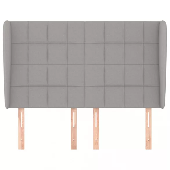 világosszürke szövet fejtámla szárnyakkal 147 x 23 x 118/128 cm