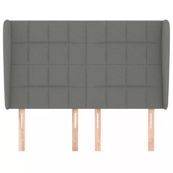 sötétszürke szövet fejtámla szárnyakkal 147 x 23 x 118/128 cm