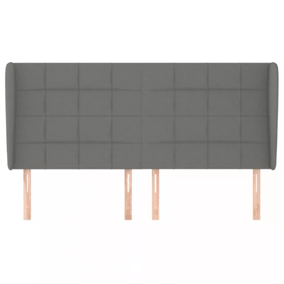 sötétszürke szövet fejtámla szárnyakkal 183x23x118/128 cm