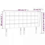 tópszínű szövet fejtámla szárnyakkal 183x23x118/128 cm