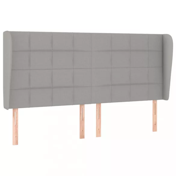 világosszürke szövet fejtámla szárnyakkal 203x23x118/128 cm