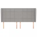 világosszürke szövet fejtámla szárnyakkal 203x23x118/128 cm