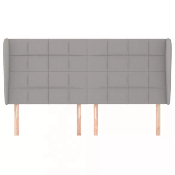 világosszürke szövet fejtámla szárnyakkal 203x23x118/128 cm