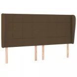 sötétbarna szövet fejtámla szárnyakkal 203x23x118/128 cm