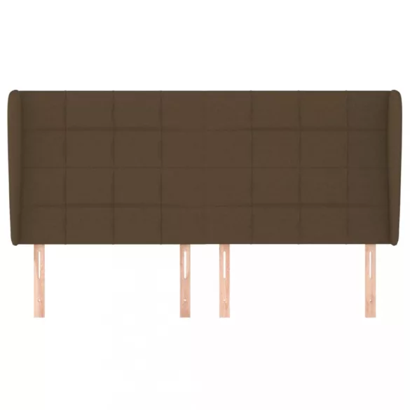 sötétbarna szövet fejtámla szárnyakkal 203x23x118/128 cm