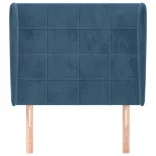 sötétkék bársony fejtámla szárnyakkal 83 x 23 x 118/128 cm