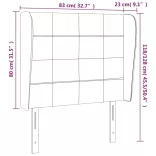 sötétkék bársony fejtámla szárnyakkal 83 x 23 x 118/128 cm