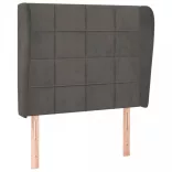 sötétszürke bársony fejtámla szárnyakkal 103 x 23 x 118/128 cm