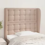 cappuccino műbőr fejtámla szárnyakkal 83 x 23 x 118/128 cm