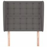 szürke műbőr fejtámla szárnyakkal 93 x 23 x 118/128 cm