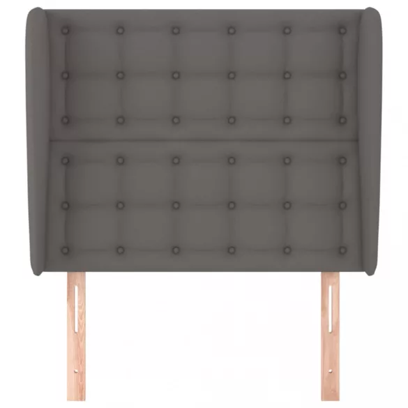 szürke műbőr fejtámla szárnyakkal 93 x 23 x 118/128 cm