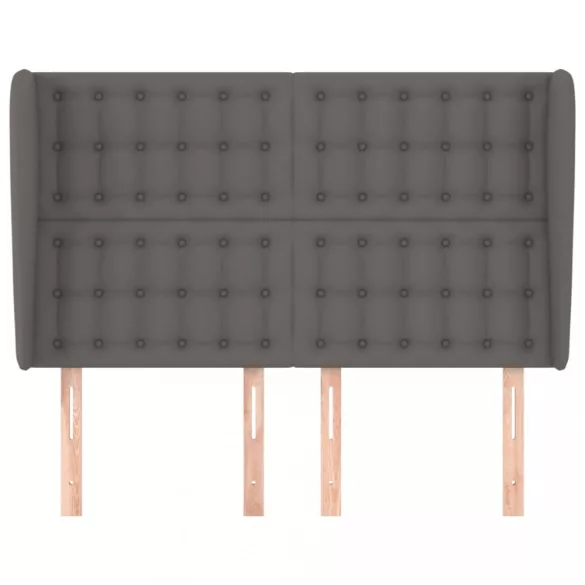 szürke műbőr fejtámla szárnyakkal 147 x 23 x 118/128 cm