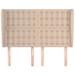 cappuccino műbőr fejtámla szárnyakkal 147x23x118/128 cm