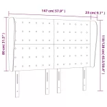 cappuccino műbőr fejtámla szárnyakkal 147x23x118/128 cm