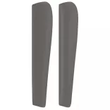 szürke műbőr fejtámla szárnyakkal 163 x 23 x 118/128 cm