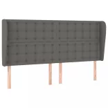 szürke műbőr fejtámla szárnyakkal 183x23x118/128 cm