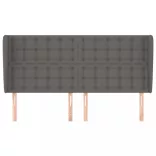 szürke műbőr fejtámla szárnyakkal 183x23x118/128 cm