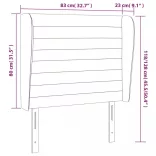 sötétszürke szövet fejtámla szárnyakkal 83 x 23 x 118/128 cm