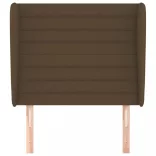 sötétbarna szövet fejtámla szárnyakkal 83 x 23 x 118/128 cm