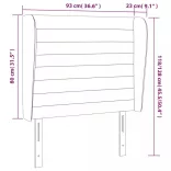 sötétszürke szövet fejtámla szárnyakkal 93 x 23 x 118/128 cm
