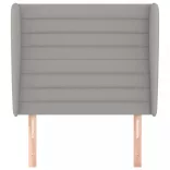 világosszürke szövet fejtámla szárnyakkal 103 x 23 x 118/128 cm