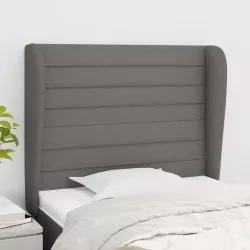   sötétszürke szövet fejtámla szárnyakkal 103 x 23 x 118/128 cm