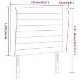 sötétbarna szövet fejtámla szárnyakkal 103 x 23 x 118/128 cm