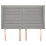 világosszürke szövet fejtámla szárnyakkal 147 x 23 x 118/128 cm