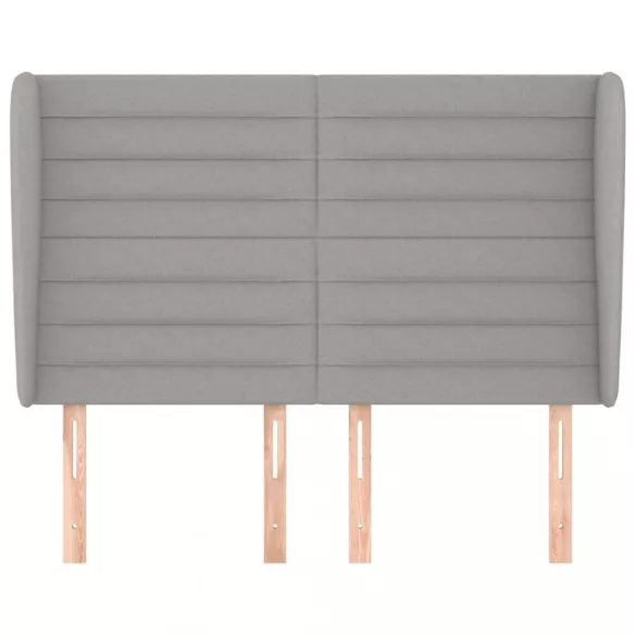 világosszürke szövet fejtámla szárnyakkal 147 x 23 x 118/128 cm