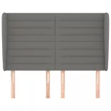 sötétszürke szövet fejtámla szárnyakkal 147 x 23 x 118/128 cm