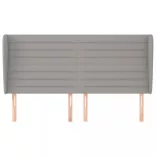 világosszürke szövet fejtámla szárnyakkal 163x23x118/128 cm