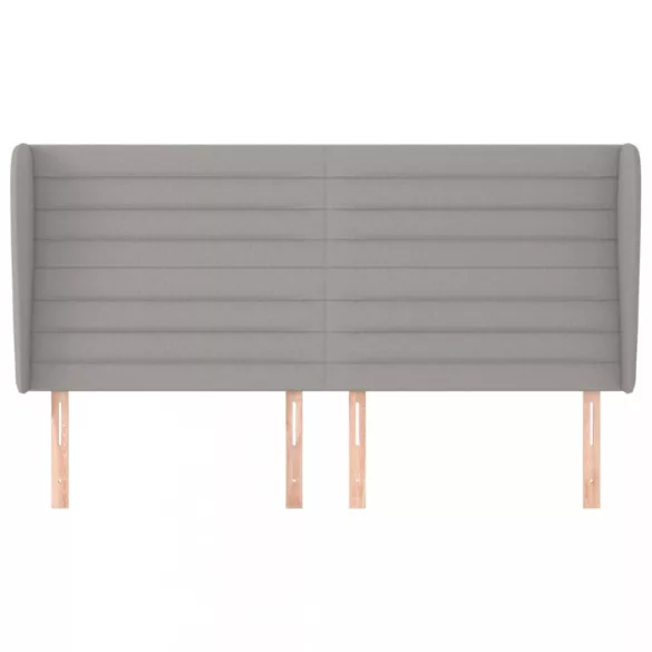 világosszürke szövet fejtámla szárnyakkal 163x23x118/128 cm