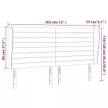 sötétszürke szövet fejtámla szárnyakkal 163 x 23 x 118/128 cm
