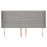 világosszürke szövet fejtámla szárnyakkal 183x23x118/128 cm