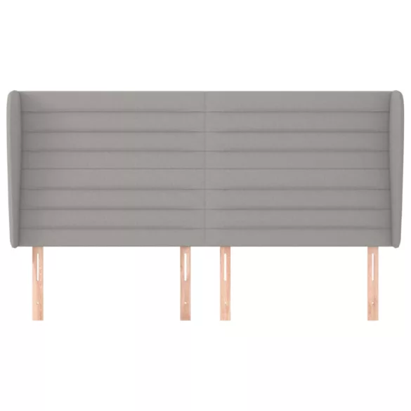 világosszürke szövet fejtámla szárnyakkal 183x23x118/128 cm