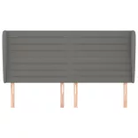 sötétszürke szövet fejtámla szárnyakkal 183x23x118/128 cm