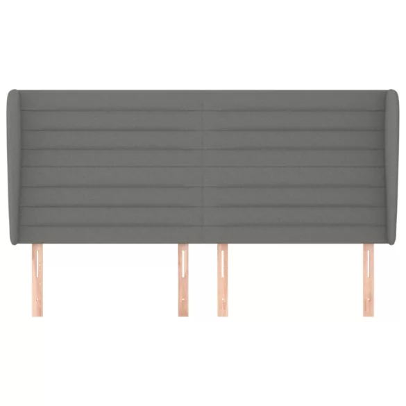 sötétszürke szövet fejtámla szárnyakkal 183x23x118/128 cm