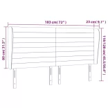 tópszínű szövet fejtámla szárnyakkal 183x23x118/128 cm