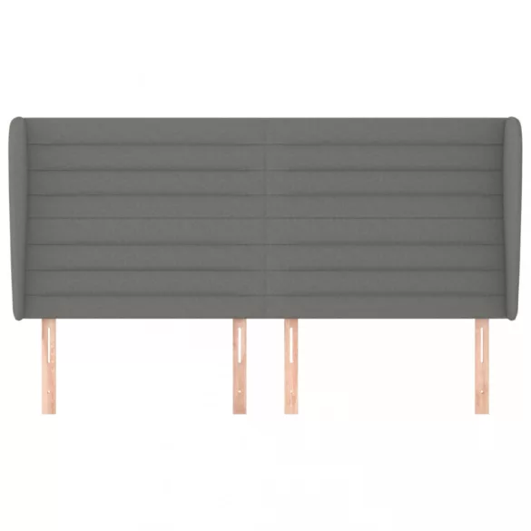 sötétszürke szövet fejtámla szárnyakkal 203x23x118/128 cm