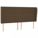 sötétbarna szövet fejtámla szárnyakkal 203x23x118/128 cm
