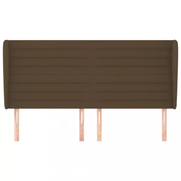 sötétbarna szövet fejtámla szárnyakkal 203x23x118/128 cm