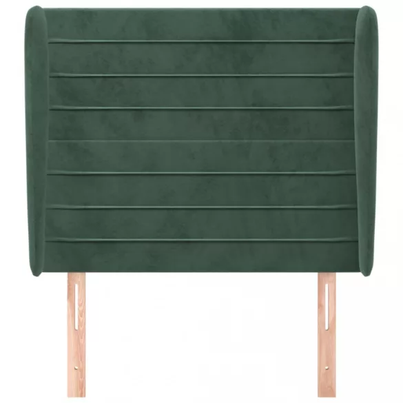sötétzöld bársony fejtámla szárnyakkal 83 x 23 x 118/128 cm
