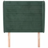 sötétzöld bársony fejtámla szárnyakkal 103 x 23 x 118/128 cm