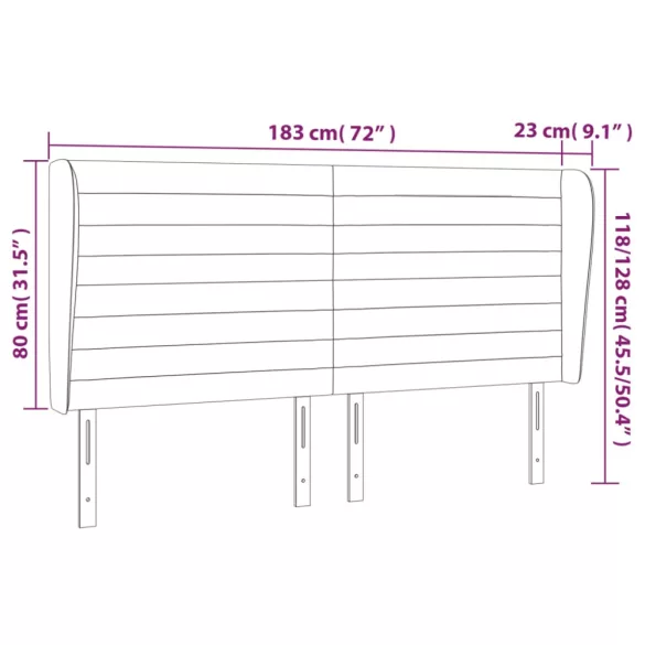 sötétzöld bársony fejtámla szárnyakkal 183x23x118/128 cm