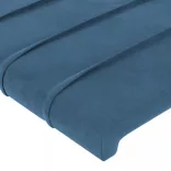 sötétkék bársony fejtámla szárnyakkal 203x23x118/128 cm