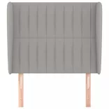 világosszürke szövet fejtámla szárnyakkal 83 x 23 x 118/128 cm