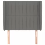 sötétszürke szövet fejtámla szárnyakkal 83 x 23 x 118/128 cm