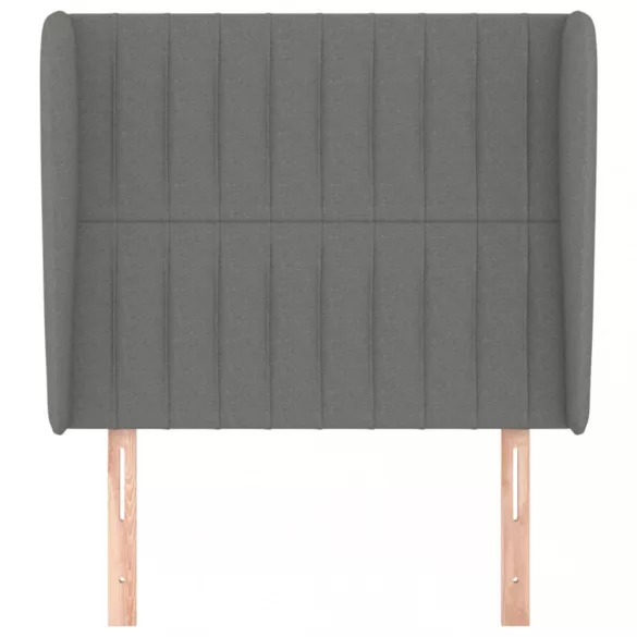 sötétszürke szövet fejtámla szárnyakkal 83 x 23 x 118/128 cm