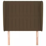sötétbarna szövet fejtámla szárnyakkal 83 x 23 x 118/128 cm