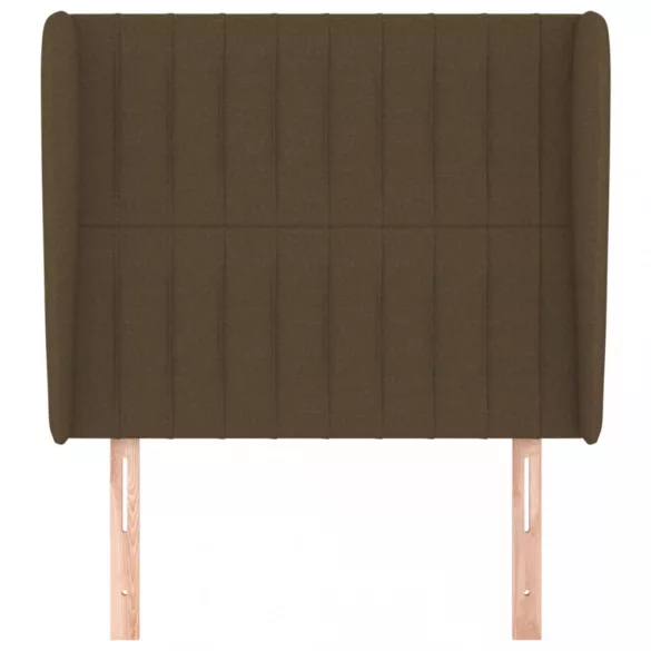 sötétbarna szövet fejtámla szárnyakkal 83 x 23 x 118/128 cm